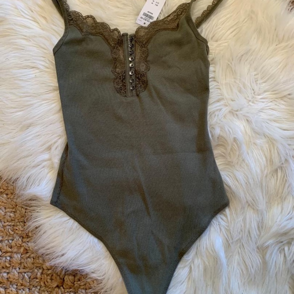 NWT Abercrombie & Fitch Thong Bodysuit with Lace